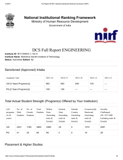 NIRF Ranking 2017 Full Report - Mahatma Gandhi Institute of