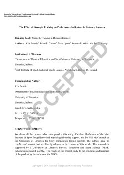 The Effect of Strength Training on Performance