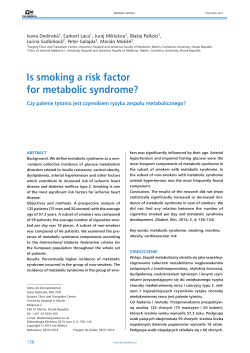 Is smoking a risk factor for metabolic syndrome?