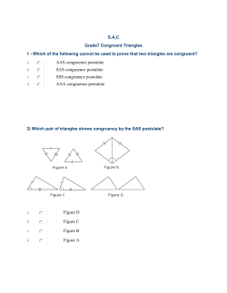 a. AAS congruence postulate b. SAS congruence postulate c. SSS