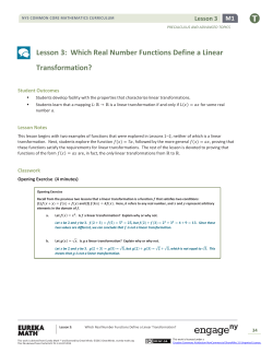 Lesson 3: Which Real Number Functions Define a Linear