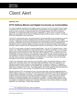CFTC Defines Bitcoin and Digital Currencies as Commodities