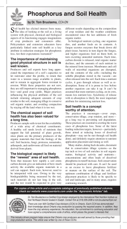 Phosphorus and Soil Health