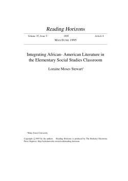 Integrating African- American Literature in the Elementary Social
