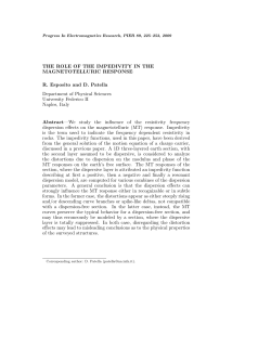 THE ROLE OF THE IMPEDIVITY IN THE MAGNETOTELLURIC
