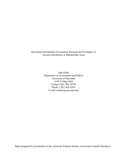 Measuring Metropolitan Government Structure and Its Impact on