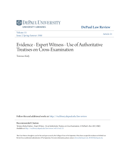 Evidence - Expert Witness - Use of Authoritative