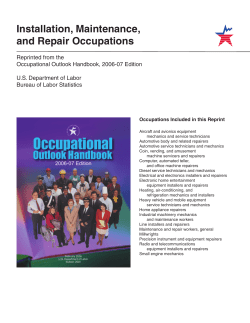 Installation, Maintenance, And Repair Occupations