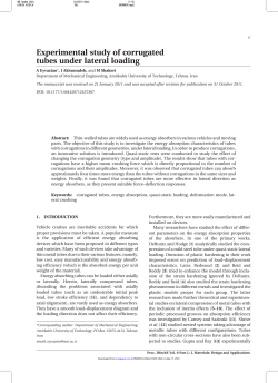 Experimental study of corrugated tubes under lateral