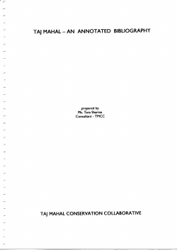 taj mahal-an annotated bibliography