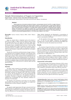 Simple Determination of Sugars in Cigarettes