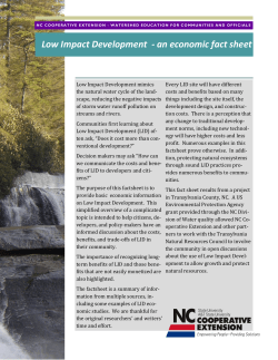 Low Impact Development - an economic fact sheet