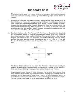 The Power of 10 - Great Ideas In Action