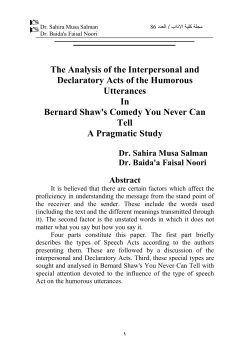 The Analysis of the Interpersonal and Declaratory Acts of the