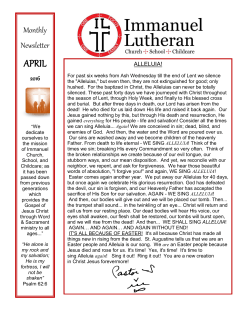 Monthly Newsletter - Immanuel Lutheran School
