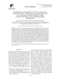 membrane filtration of natural organic matter: initial comparison of