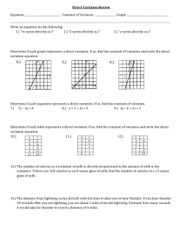 Direct Variation Review Equation