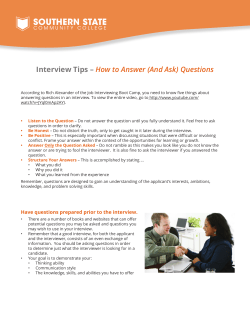 Interview Tips &ndash; How to Answer (And Ask) Questions