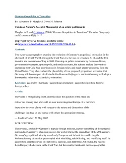 German Geopolitics in Transition By