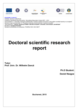 Doctoral scientific research report