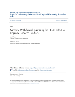 Assessing the FDA`s Effort to Regulate Tobacco Products