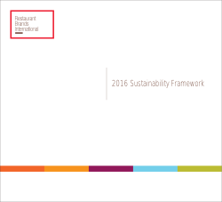 2016 Sustainability Framework - Restaurant Brands International