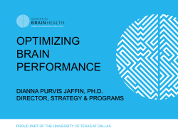 OPTIMIZING BRAIN PERFORMANCE