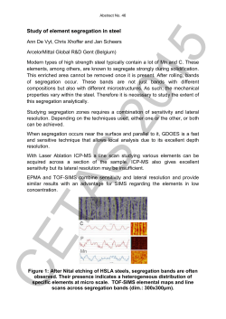 Study of element segregation in steel - stahl