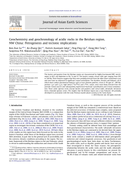 Geochemistry and geochronology of acidic rocks in the Beishan
