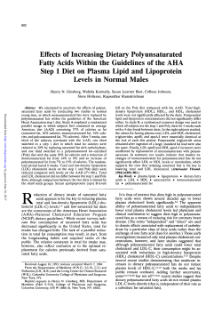 Effects of Increasing Dietary Polyunsaturated Fatty Acids Within the