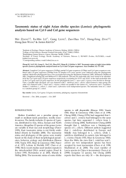 Taxonomic status of eight Asian shrike species (Lanius)