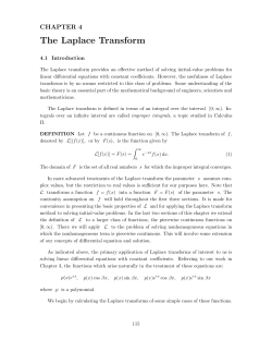 The Laplace Transform