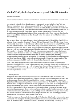 On PANDAS, the LeRoy Controversy and False Dichotomies