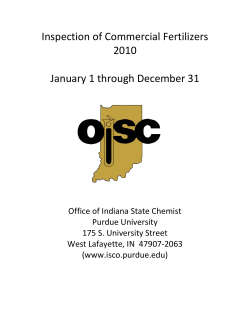 2010 Fertilizer Circular - Office of Indiana State Chemist