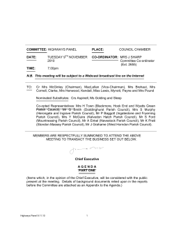 Highways Panel Agenda - 9.11.10