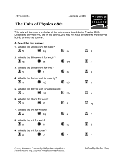Units of Physics
