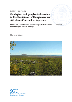 Barents project 2013. Geological and geophysical studies in