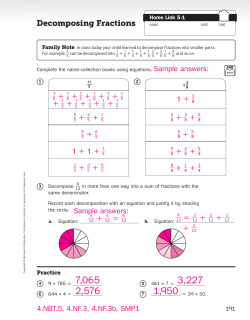 Decomposing Fractions NAME