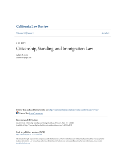 Citizenship, Standing, and Immigration Law