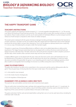 OCR A Level Biology B (Advancing Biology) Happy Transport Game