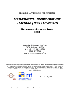 mathematical knowledge for teaching
