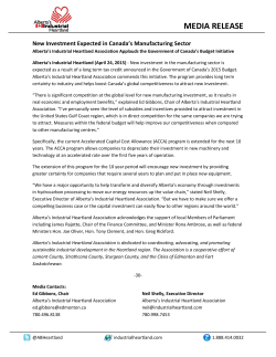 New Investment Expected in Canada`s