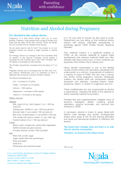 Nutrition and Alcohol during Pregnancy