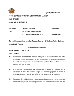 Thomas, Kimesha v Rose, Sylvester Sydney trading as Classic Food