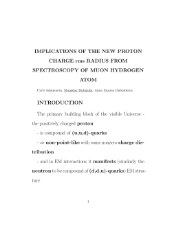 IMPLICATIONS OF THE NEW PROTON CHARGE rms RADIUS