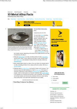 10 Metal Alloy Facts