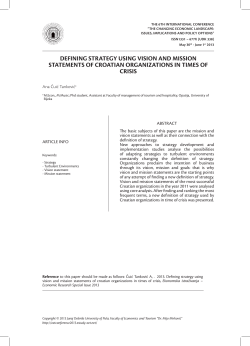 DEFINING STRATEGY USING VISION AND MISSION