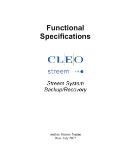 Functional Specifications