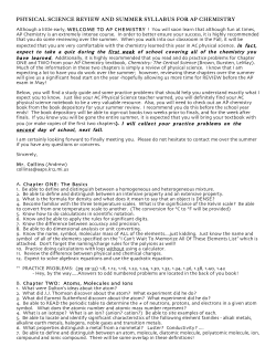 PHYSICAL SCIENCE REVIEW AND SUMMER