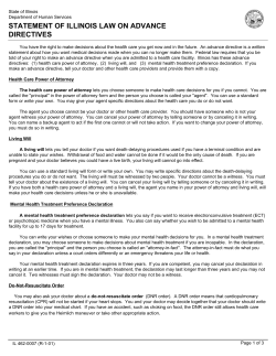 statement of illinois law on advance directives